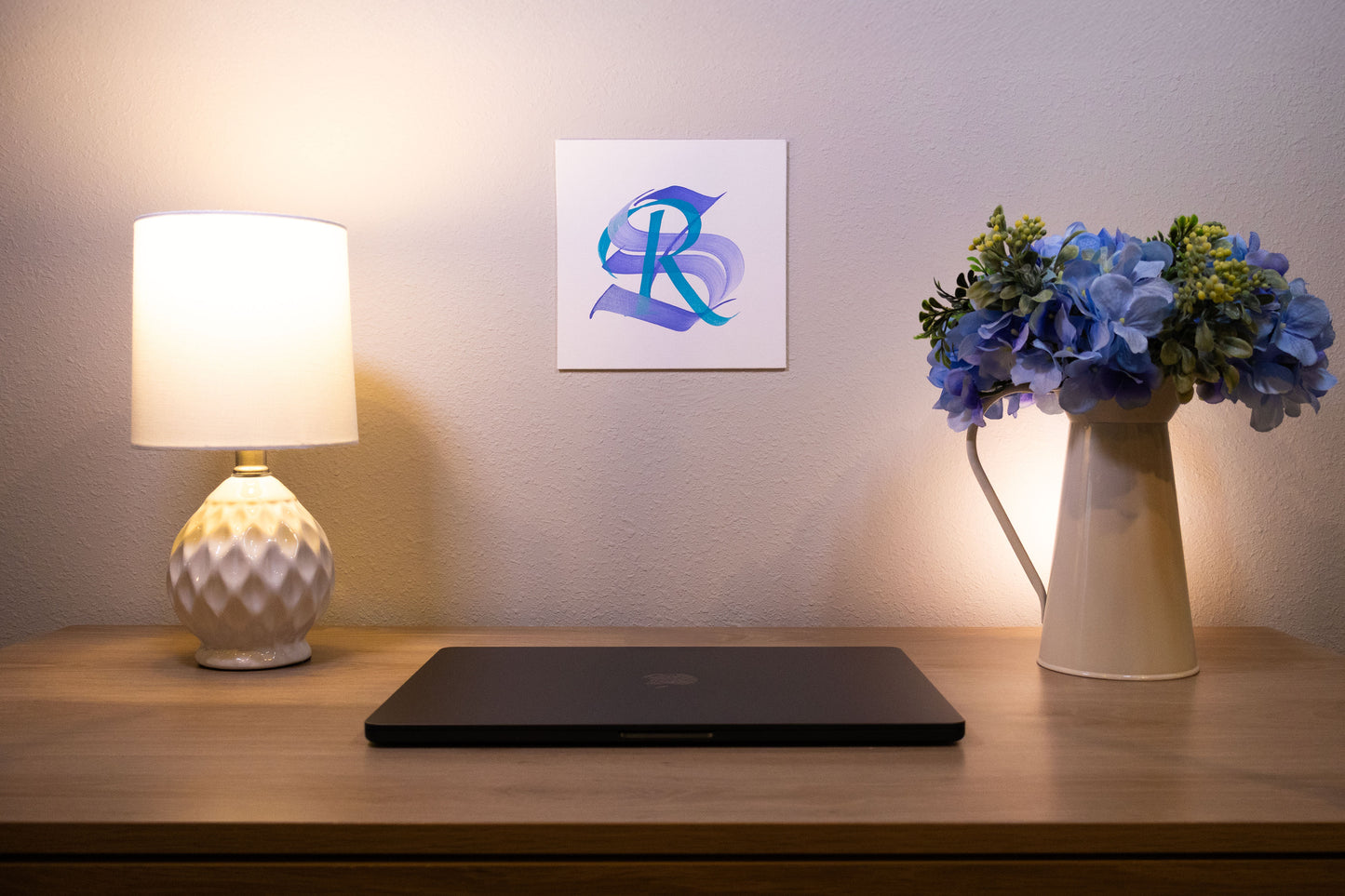 Custom Initials Mini Canvas – Hand-Painted