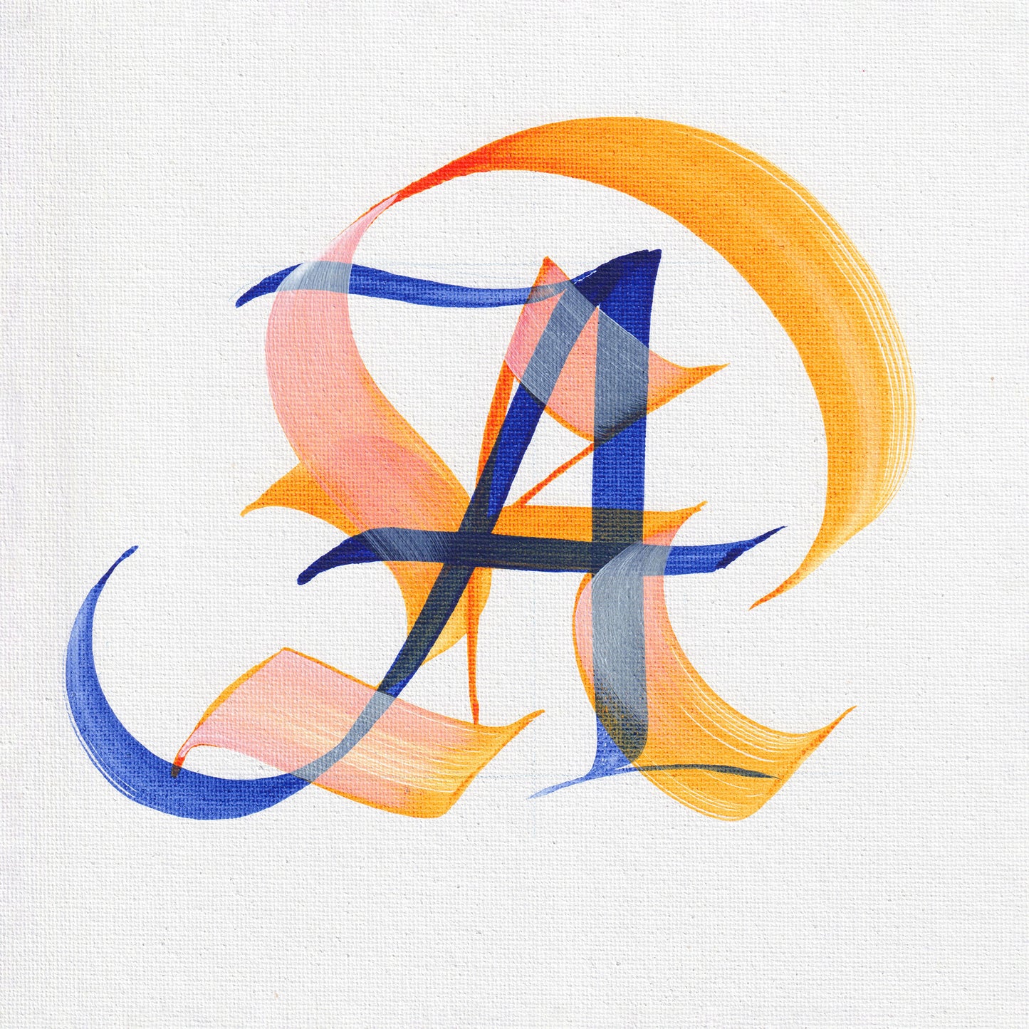 Custom Initials Mini Canvas – Hand-Painted