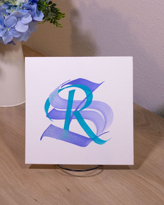 Custom Initials Mini Canvas – Hand-Painted
